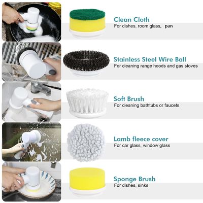 USB Rechargeable Kitchen Dishwashing Brush for Household Cleaning of Sink and Bathtub