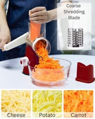 Manual Rotary Cheese Grater Round Tumbling Box Shredder Drum for Shredding Vegetables