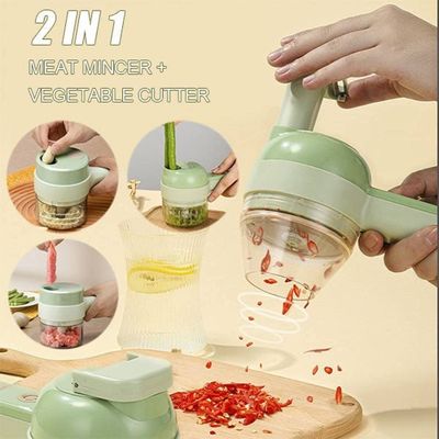 ABS PP PC Stainless Steel Kitchen Chopper Europe Portable 4 in 1 Vegetable Cutter Set