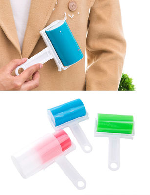 Blue Pet Hair Remover Lint Roller with Reusable Sticky Sheets and Washable Cover