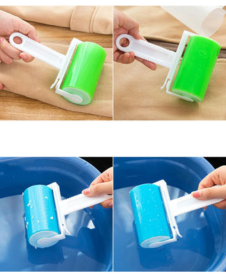 Blue Pet Hair Remover Lint Roller with Reusable Sticky Sheets and Washable Cover