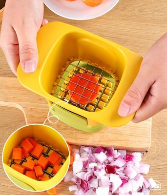 2 in 1 Vegetable Chopper Dicing Slitting Manual Slicer Press Garlic etc Stainless Steel