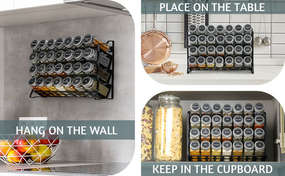4 Layers Wire Iron Mesh Spice Jar Rack for Kitchen Organization Rack Size 30*9.8*23.3cm