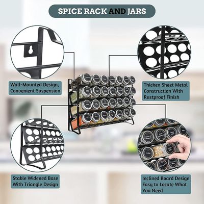 4 Layers Wire Iron Mesh Spice Jar Rack for Kitchen Organization Rack Size 30*9.8*23.3cm