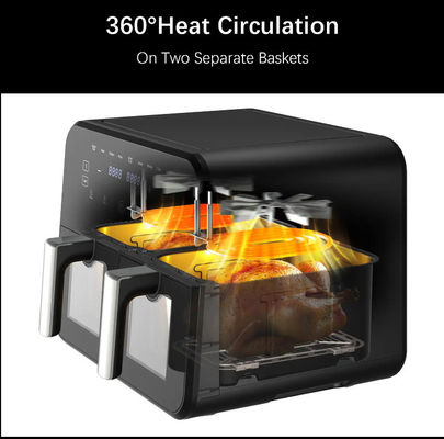 9L Touch Screen Double Air Fryer Electric Deep Fryer Smart Rack Without Oil Household