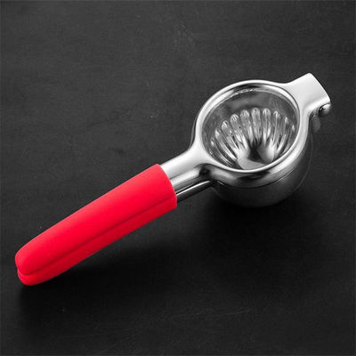 340G Lemon Citrus Press Juicer with Stainless Steel Construction and Soft Silicone Handle