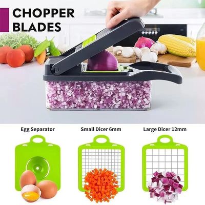 Versatile Plastic Chopper for Fruits Vegetables Durable Kitchen Tool 35.5x11.8x11.8cm