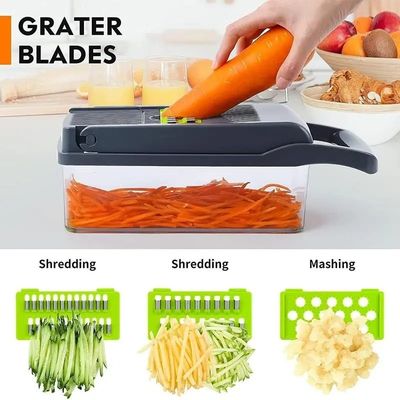 Versatile Plastic Chopper for Fruits Vegetables Durable Kitchen Tool 35.5x11.8x11.8cm