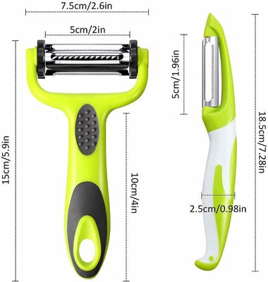 Safe Vegetable Prep Stocked Peeler Julienne Peeler and Mandoline Slicer in 19*2.5*2cm Size