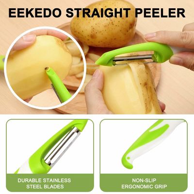 Safe Vegetable Prep Stocked Peeler Julienne Peeler and Mandoline Slicer in 19*2.5*2cm Size