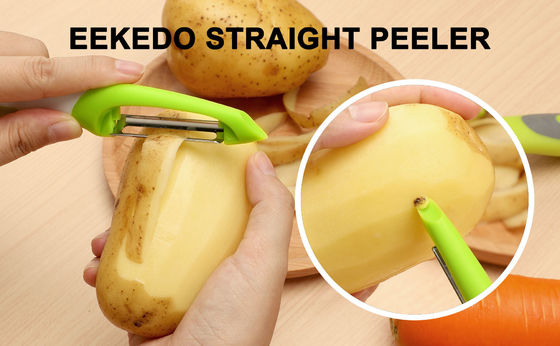 Safe Vegetable Prep Stocked Peeler Julienne Peeler and Mandoline Slicer in 19*2.5*2cm Size