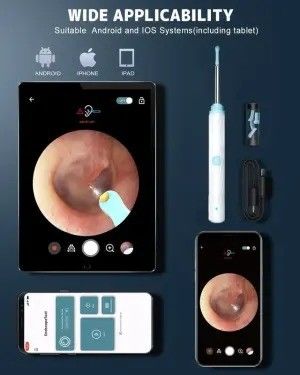 Household Cleaning Ear Wax Removal Kit with 1296P Otoscope Ear Cleaner Camera and Light