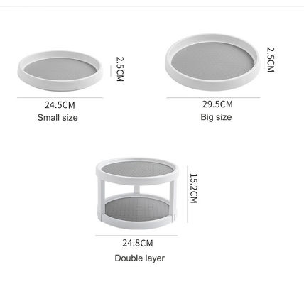 Plastic Kitchen Turntable Organizer for Spice Items and Fruit Placement Standing Type