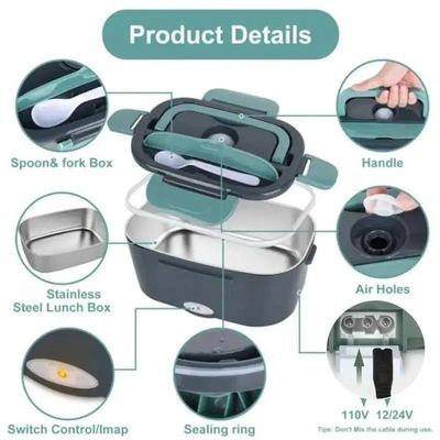 Car Truck Office Food Warmer Heater Portable Electric Lunch Boxes with Insulation Bag