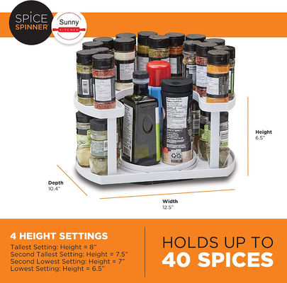 Maximize Space and Keep Spices Organized with this Double Rotating Turntable Spice Rack