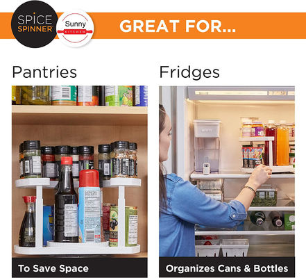 Maximize Space and Keep Spices Organized with this Double Rotating Turntable Spice Rack