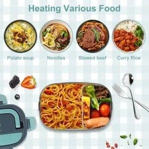 1.5L Capacity Stainless Steel Electric Food Warmer Lunch Box For Your On-the-Go Meals