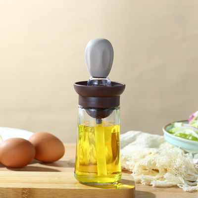 Sustainable Kitchen Oil Dispenser Bottle With Scale and Silicone Grill Brush for Home
