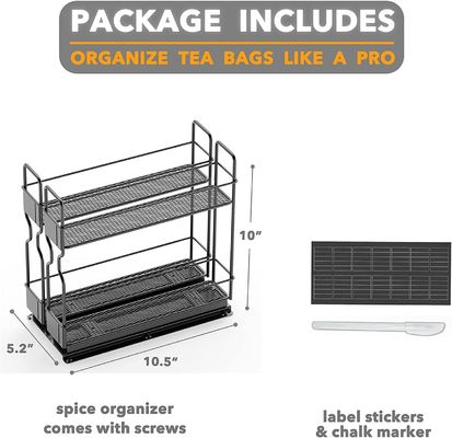Efficiently Organize Your Bathroom with 2 Layers Sliding Pull Out Spice Rack Organizer