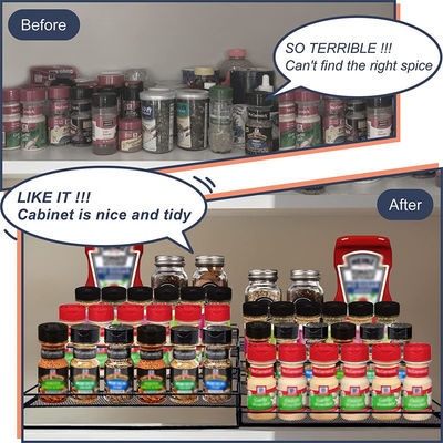 28.8*15.5*29.8cm Lacquer Spice Rack Organizer for Kitchen Countertop Bathroom Storage