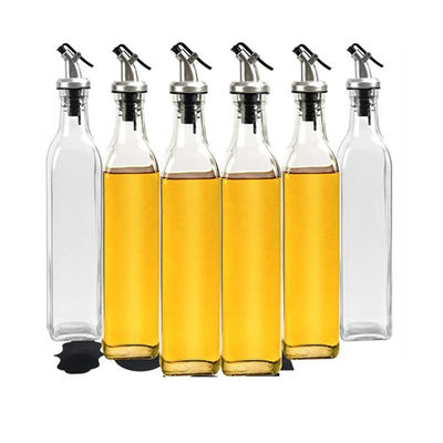 Square Calcium Na Glass Vinegar Olive Oil Dispenser Bottle with Nozzle The Ultimate Kitchen Essential