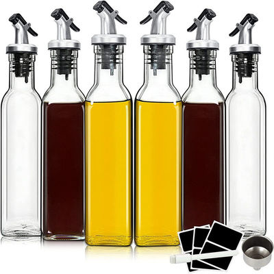 Square Calcium Na Glass Vinegar Olive Oil Dispenser Bottle with Nozzle The Ultimate Kitchen Essential