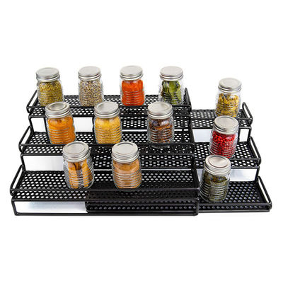 Standing Type Kitchen Bathroom Living Room Countertop 3 Layers Retractable Spice Rack
