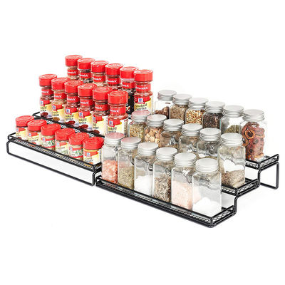 Standing Type Kitchen Bathroom Living Room Countertop 3 Layers Retractable Spice Rack