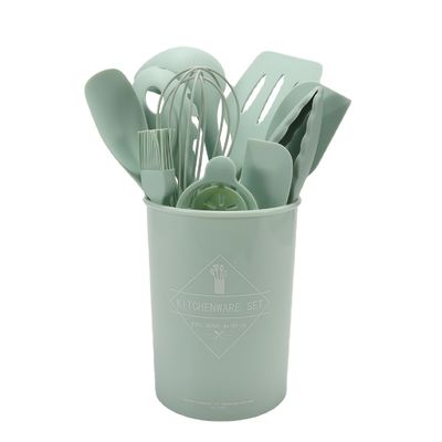 Kitchen Silicone Spatula Set with Storage Bucket 12-Piece Baking Cookware Non-Stick Tools