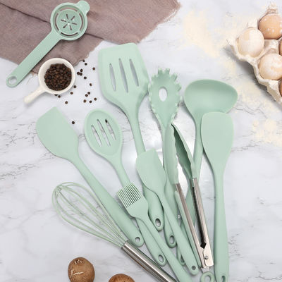 Kitchen Silicone Spatula Set with Storage Bucket 12-Piece Baking Cookware Non-Stick Tools
