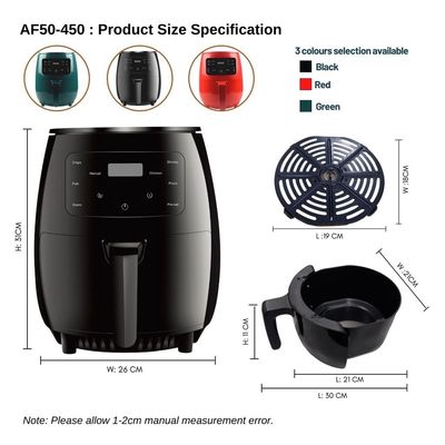 2L 3L 3.5L 4.5L 5L 5.5L 7L 7.7L 8L 10L 12L Digital Electric Air Fryer for OEM/ODM Suppliers
