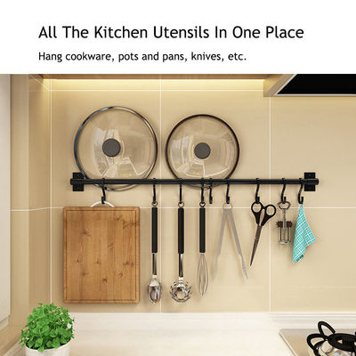 Novelty Hooks 30cm Metal Rod Non Perforated Spice Storage for Kitchen Utensil Hanging