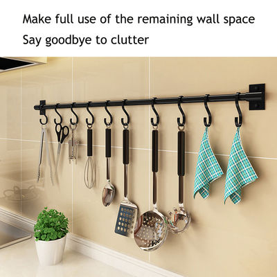 Novelty Hooks 30cm Metal Rod Non Perforated Spice Storage for Kitchen Utensil Hanging