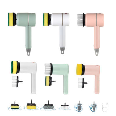 Sponge Style 5 in 1 Electric Cleaning Brush for Bathroom Bathtub and Dishwashing Sink