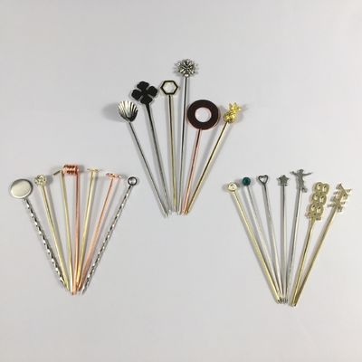 304 Stainless Steel Cocktail Pins Swizzle Stick for Reusable Small Paddles Custom Pins