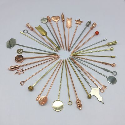 304 Stainless Steel Cocktail Pins Swizzle Stick for Reusable Small Paddles Custom Pins