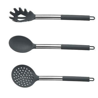 Cooking Essentials Non-Stick Spatula and Leaking Spoon Set with Stainless Steel Rod