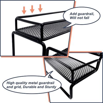 Food Iron Baked Lacquer Spice Rack Organizer for Cabinet 4 Tier Step Shelf Holder