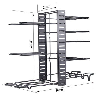 Functional Foldable Iron Rack for Kitchen Cutting Board Storage No-Punch Installation