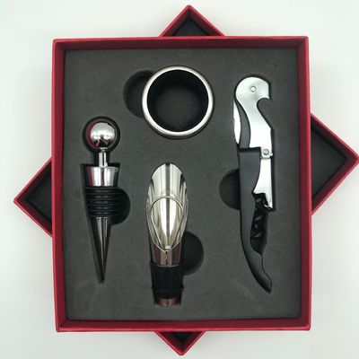 Stainless Steel Red Seahorse Knife Gift Box Bar Tools Type Corkscrew Wine Opener Set
