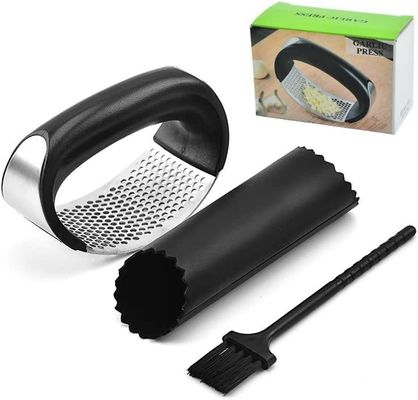Custom Logo Fruit Vegetable Tools Stainless Steel Garlic Press Chopper Kitchen Gadget Tool