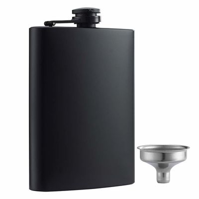 Leather Covered Stainless Steel Wine Flask for Men 8oz Outdoor Hip Flask Product size 93*122mm