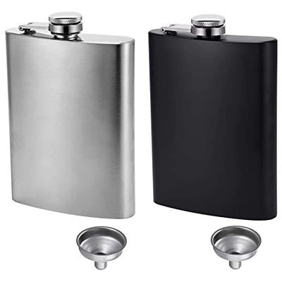 Leather Covered Stainless Steel Wine Flask for Men 8oz Outdoor Hip Flask Product size 93*122mm