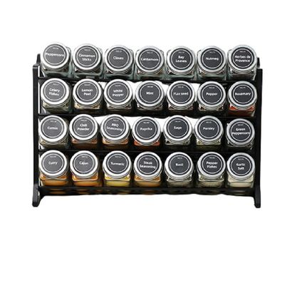 3-Tier Spice Rack Standing Type Metal Seasoning Bottle Organizer for Kitchen Counter