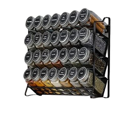 3-Tier Spice Rack Standing Type Metal Seasoning Bottle Organizer for Kitchen Counter