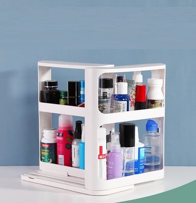 Convenient Rotation 2 Tier Rotating Spice Rack for Pull Out Kitchen Cabinet Storage