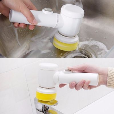 8 in 1 Electric Spin Scrubber for Kitchen Bathroom and Dishwashing Sink Cleaning