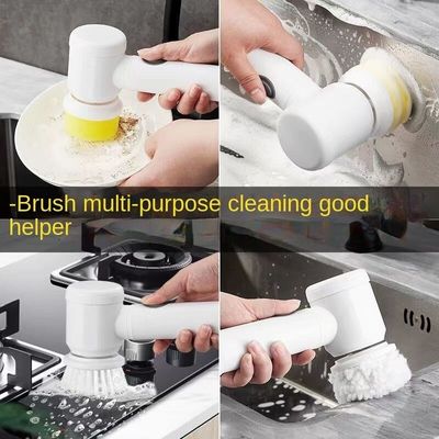 8 in 1 Electric Spin Scrubber for Kitchen Bathroom and Dishwashing Sink Cleaning