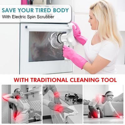 Electric Cleaning Brush White 138G USB Rechargeable for Kitchen Bathtub Tile Cleaning