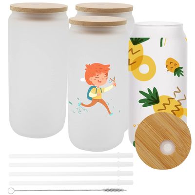 Natural Healthy 16oz Frosted Beer Glass with Bamboo Lid and Straw The Ultimate Bar Gift